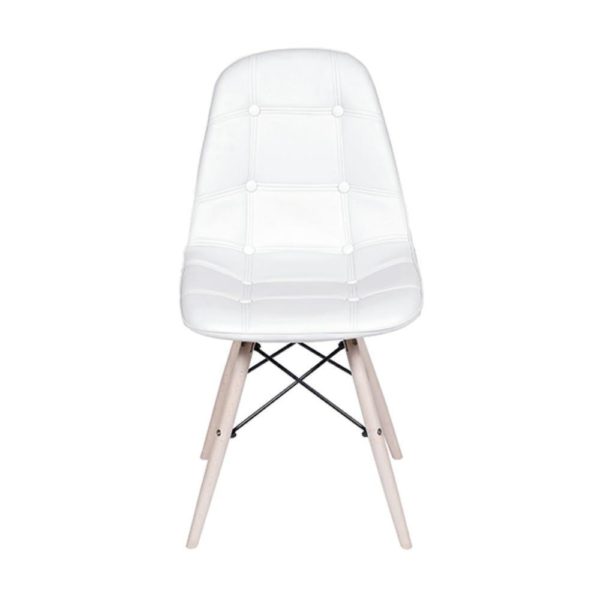 Cadeira Eames Eiffel Botone Base de Madeira Branca 1 UN OR Design